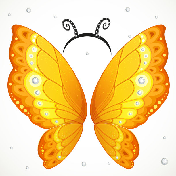 可爱的黄色蝴蝶翅膀和箍图片下载