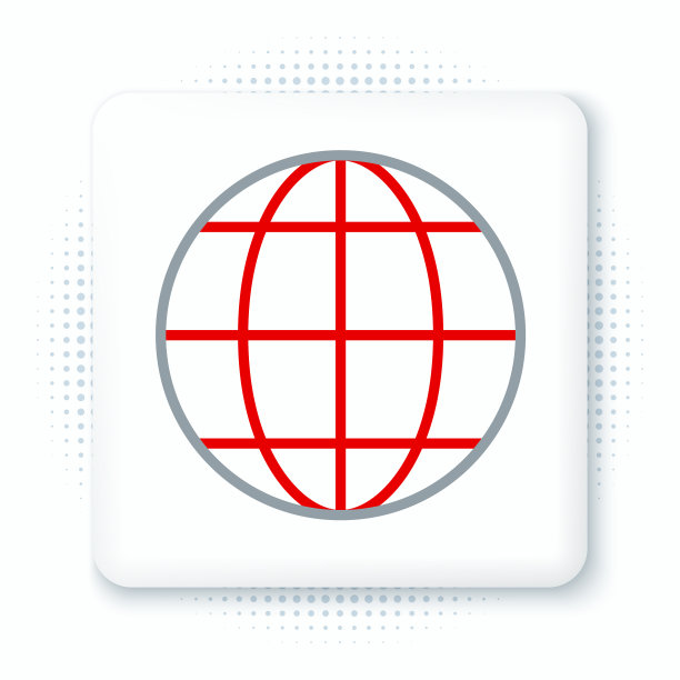 线地球地球仪图标孤立在白色背景图片下载