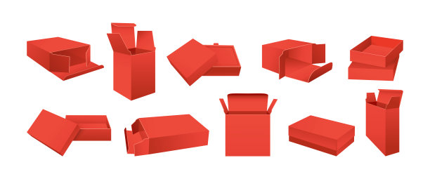 模板红盒子设置模型空白现实礼物图片下载