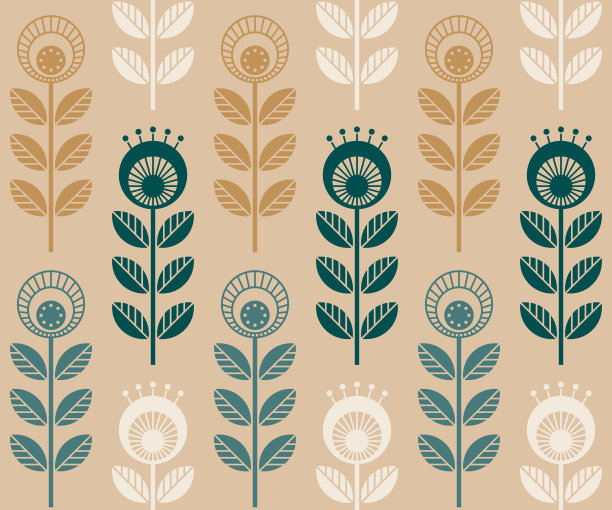 斯堪的纳维亚民间花式，无缝矢量图案图片下载