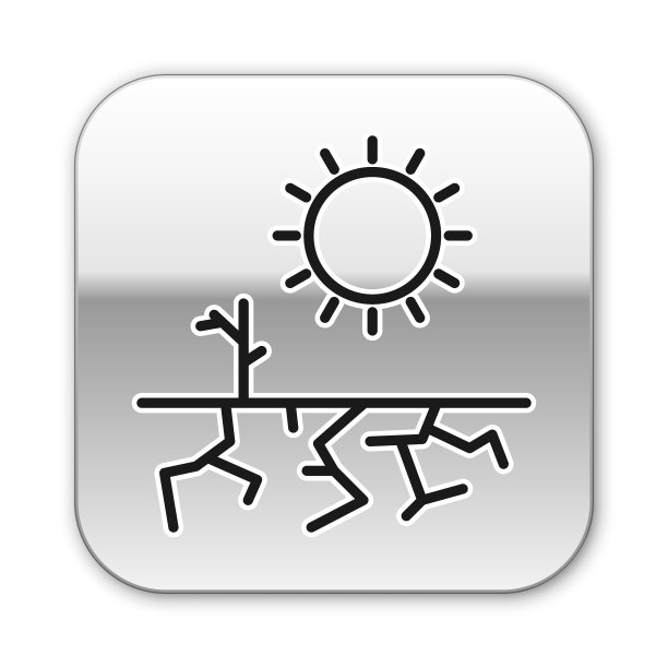 黑线干旱图标孤立在白色上图片下载