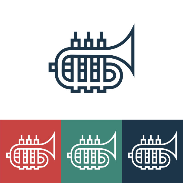 带音乐管的线性矢量图标图片下载