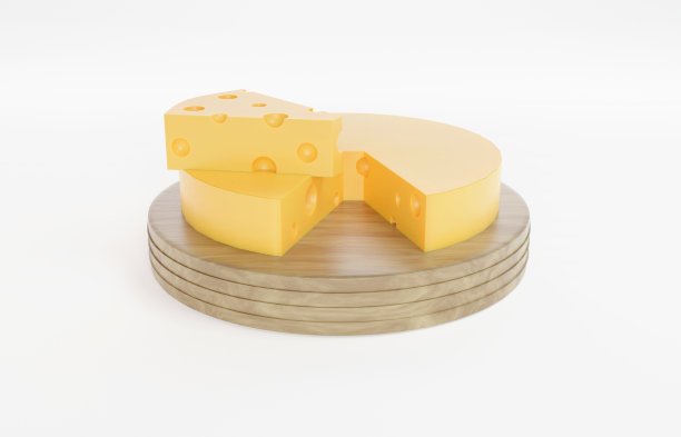 在乳酪板上打孔的乳酪。图片下载
