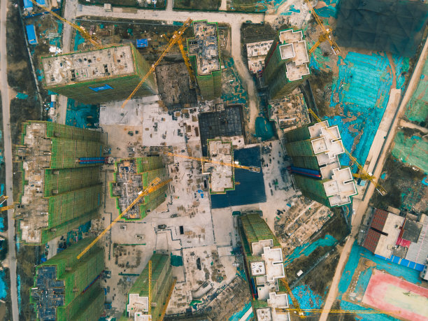 建筑工地鸟瞰图图片下载