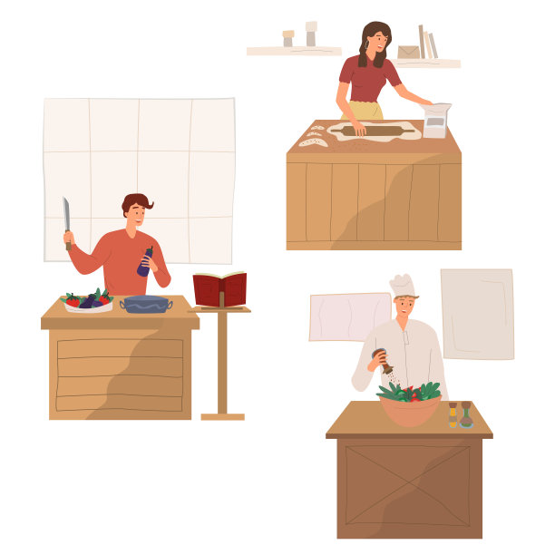 一组人在家做饭图片下载