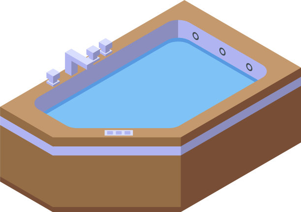 按摩浴缸图标等距风格图片下载