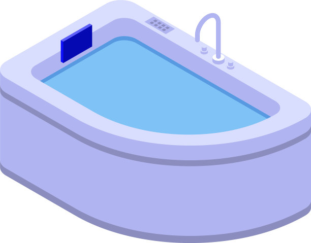 水按摩浴缸图标等距风格图片下载