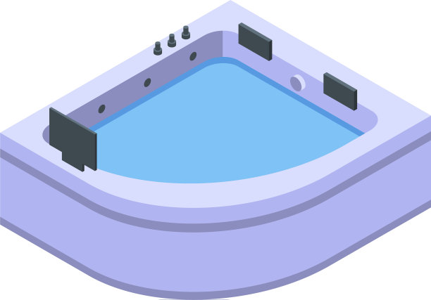 健康的按摩浴缸图标等距风格图片下载