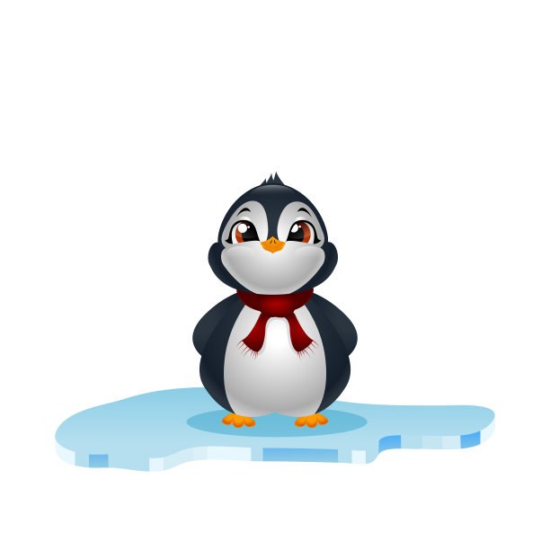 可爱的企鹅在浮冰上图片下载