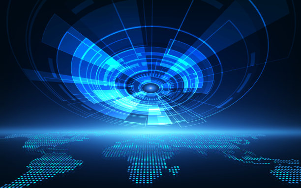 矢量抽象未来全球线路板系统，插图高数字技术蓝色概念图片下载