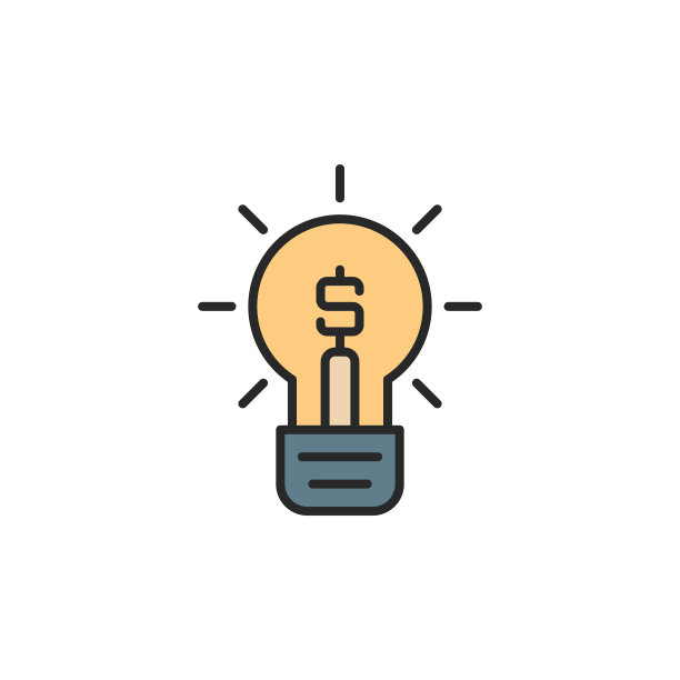 商业创意灯图标符号孤立在白色图片下载