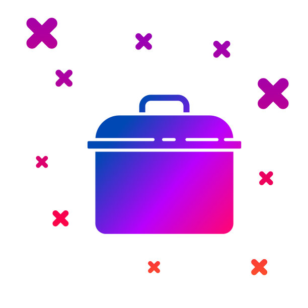 颜色烹饪锅图标孤立在白色图片下载