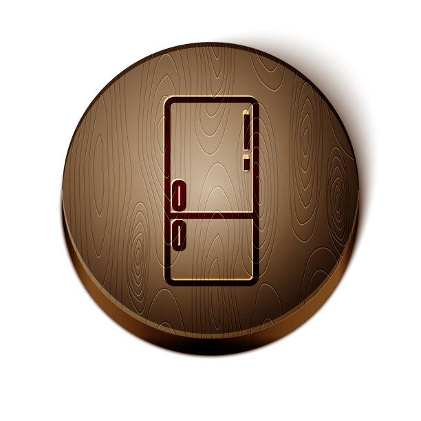 棕色线冰箱图标孤立在白色图片下载