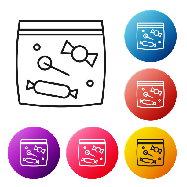 糖果包装黑线糖果图标图片下载