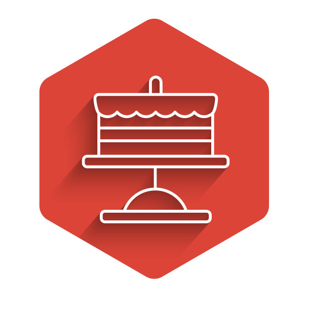 白线饼盘上图标与长孤立图片下载