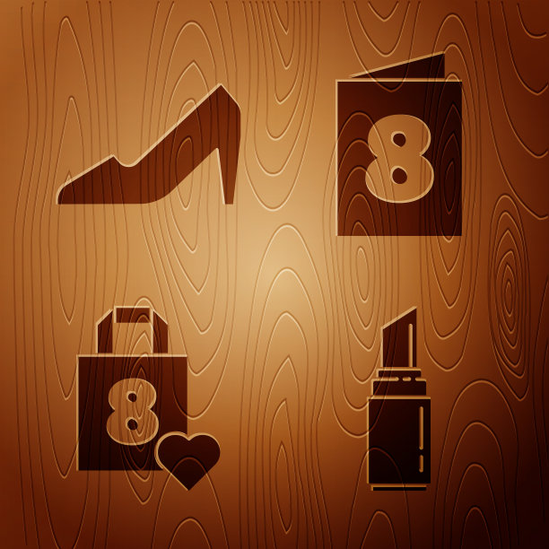 设口红女人鞋购物袋心图片下载