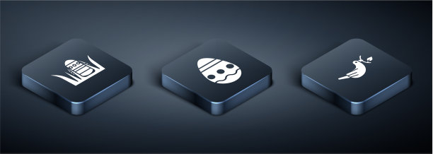 设置等距复活节蛋和平鸽与橄榄图片下载