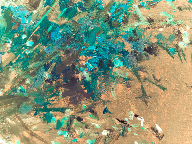 画布上鲜艳的色彩笔触。将丙烯酸涂在纸上。家居装饰用绘画。明亮的笔触，色调的组合。健康创新活动图片下载