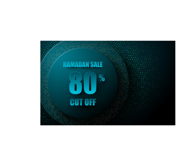 蓝色圆圈层斋月销售背景图片下载