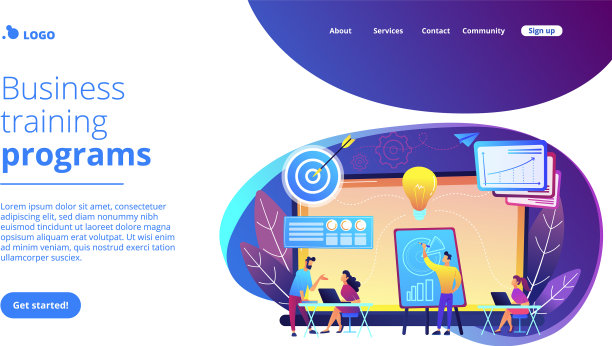 企业孵化器概念登陆页面图片下载