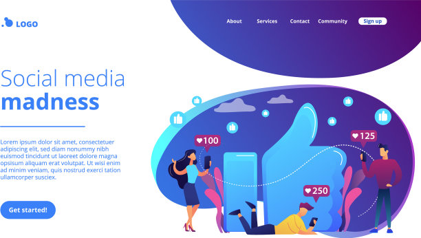 喜欢上瘾概念登陆页面图片下载