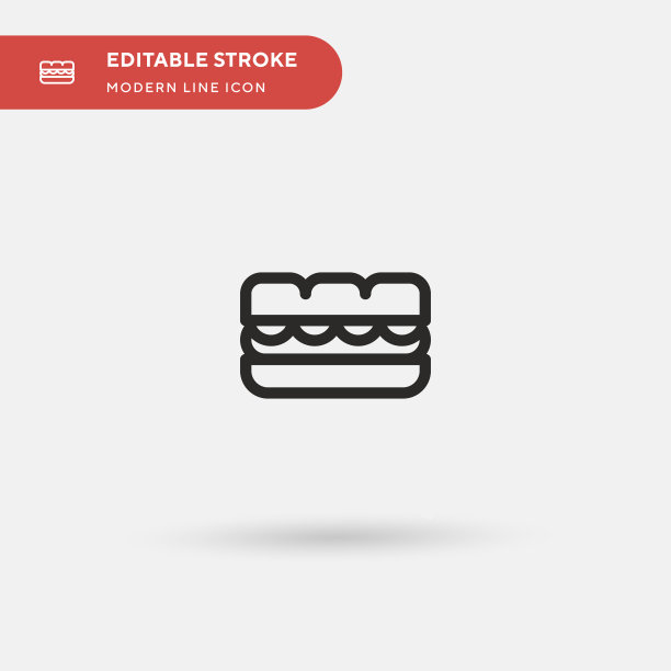 三明治简单的图标符号图片下载