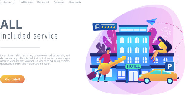 全包酒店概念登陆页面图片下载