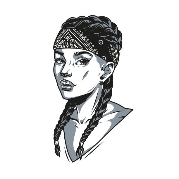 漂亮的拉丁女孩扎着辫子图片下载