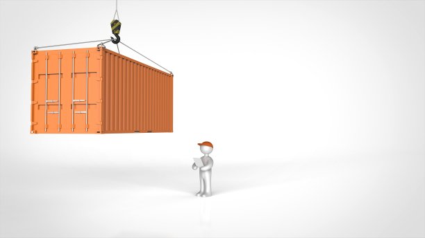 举起的容器和检查器留下3d渲染图片下载