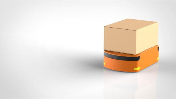 物流机器人和纸板右3d渲染图片下载