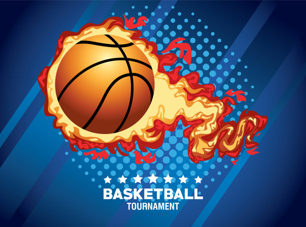 篮球运动海报，气球着火了图片下载