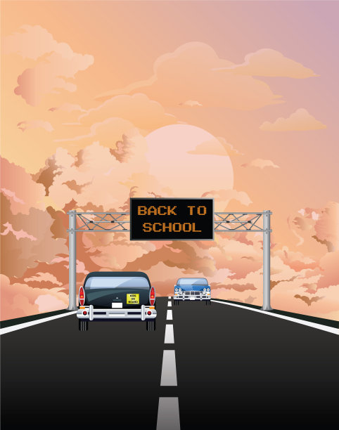 黎明时分，龙门指示牌返回学校图片下载