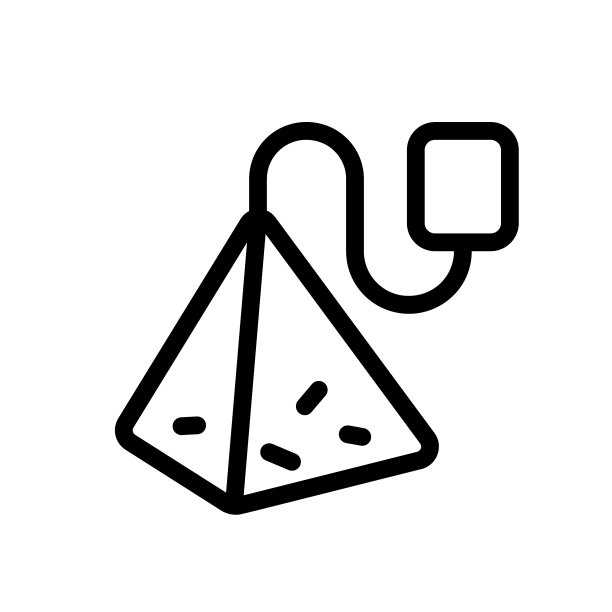 金字塔茶包图标粗线艺术标志黑色图片下载