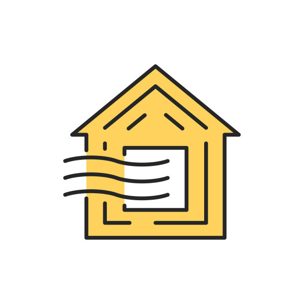 家居通风彩线图标。可编辑的中风。图片下载