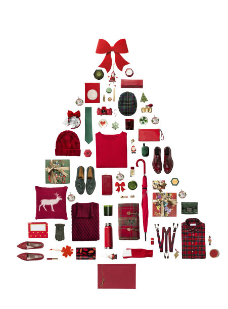 圣诞树的礼物孤立在白色的背景图片下载