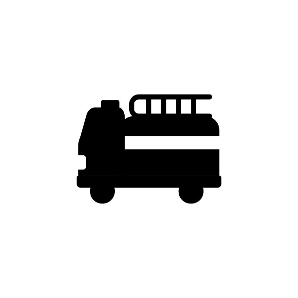 消防车矢量图标。孤立的消防车平面表情符号，表情符号-向量图片下载