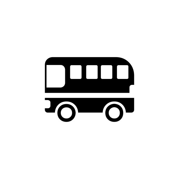 总线矢量图标。孤立的乘客，校车扁平的表情符号，表情符号-向量图片下载