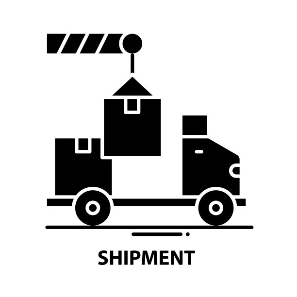 货物图标，黑色矢量符号，可编辑笔画，概念说明图片下载