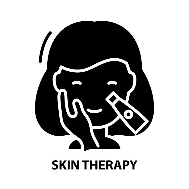 皮肤治疗图标，黑色矢量符号与可编辑的笔画，概念说明图片下载