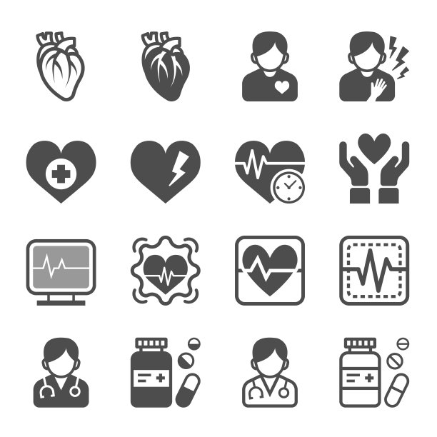 心脏病图标集图片下载