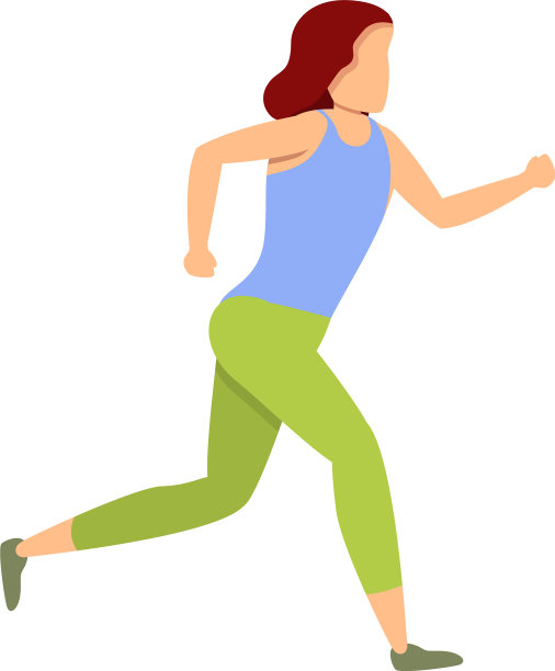 女孩晨跑图标卡通风格图片下载
