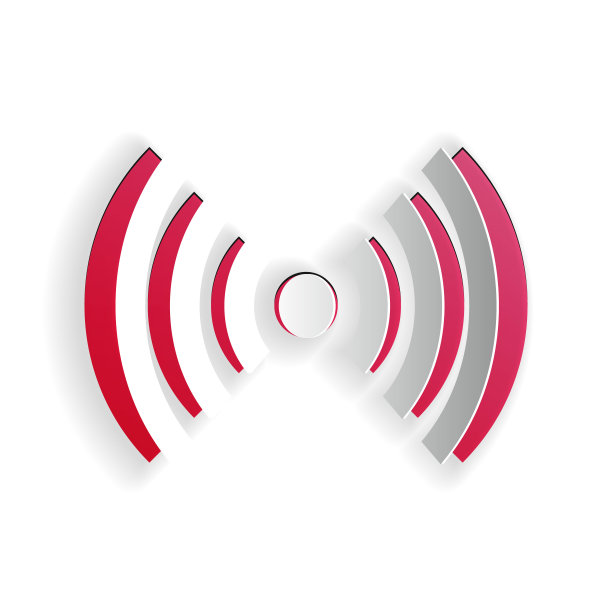 纸切割Wi-Fi无线网络符号图标孤立在白色背景上。纸艺术风格。向量图片下载