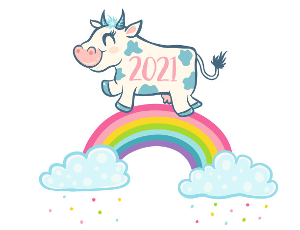 矢量可爱的牛像标志2021年图片下载