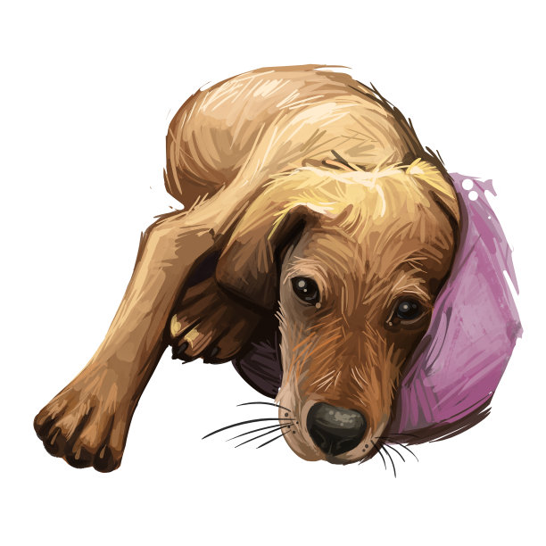 Segugio Italiano意大利品种的狗数字艺术。孤立的纯种家养动物水彩画宠物画像源自意大利图片下载