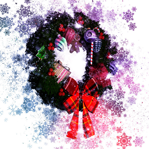 圣诞花环的圣诞背景图片下载