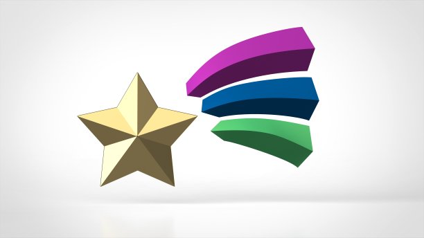 流星图标多色3d渲染图片下载