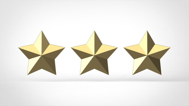 三颗星图标3d渲染图片下载