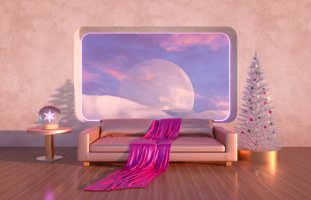 冬日圣诞场景与几何形式的自然光。图片下载