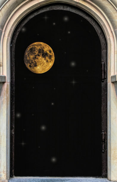 复古的窗户和五彩缤纷的夜空图片下载