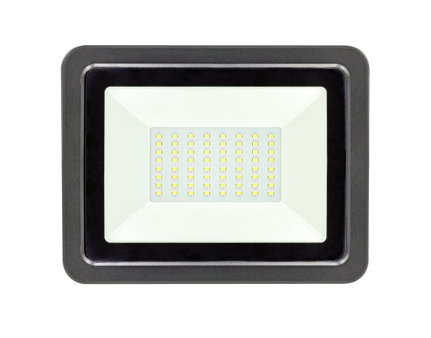 LED泛光灯或聚光灯孤立在白色背景与裁剪路径。图片下载